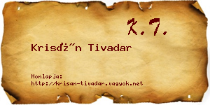 Krisán Tivadar névjegykártya