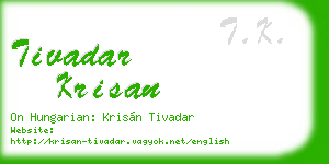 tivadar krisan business card