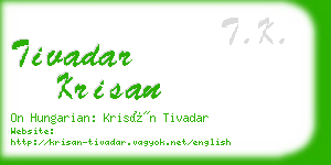 tivadar krisan business card